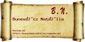 Bunevácz Natália névjegykártya